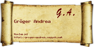 Gröger Andrea névjegykártya